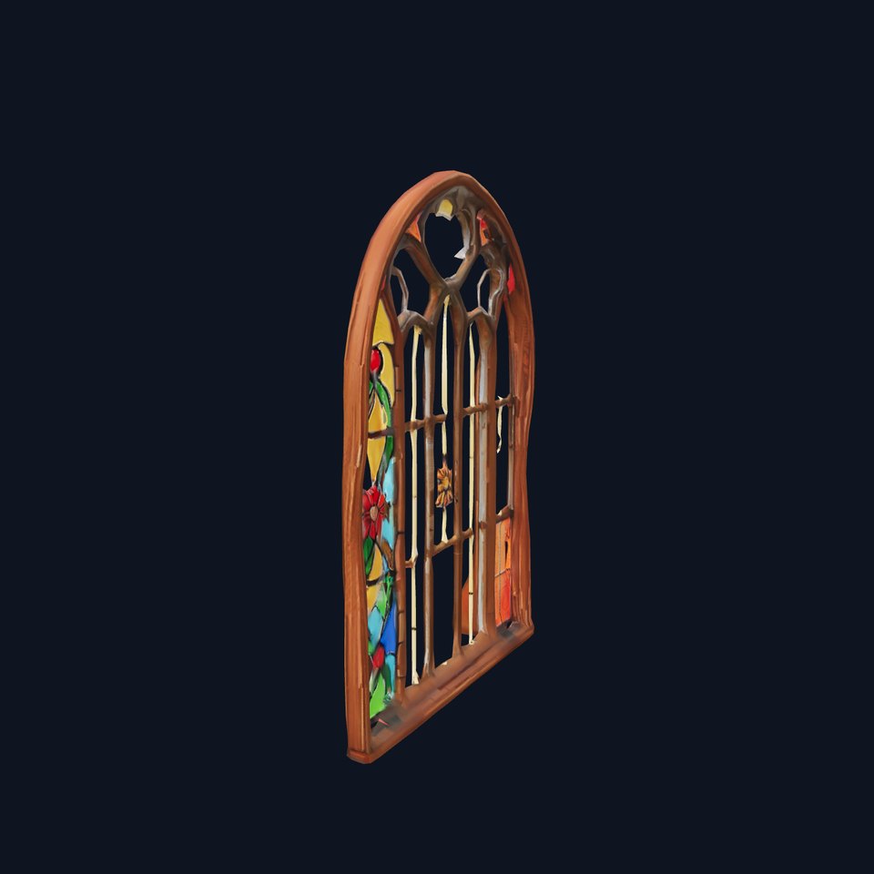 Elegant Stained Glass Window model pack